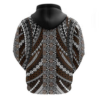 Brown Tongan Polynesian Tribal Zip Hoodie - Polynesian Pride