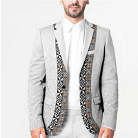Light Gray Tongan Polynesian Tribal Blazer - Polynesian Pride