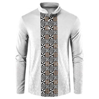 Light Gray Tongan Polynesian Tribal Button Sweatshirt - Polynesian Pride