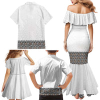 Light Gray Tongan Polynesian Tribal Family Matching Mermaid Dress and Hawaiian Shirt LT9 - Polynesian Pride