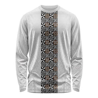 Light Gray Tongan Polynesian Tribal Long Sleeve Shirt - Polynesian Pride