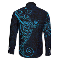 Black Blue Polynesian Tribal Family Matching Off Shoulder Short Dress and Hawaiian Shirt - Polynesian Pride