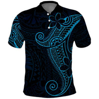 Black Blue Polynesian Tribal Polo Shirt - Polynesian Pride