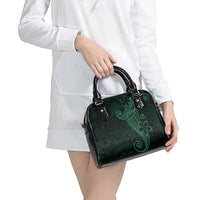 Black Green Polynesian Tribal Shoulder Handbag - Polynesian Pride