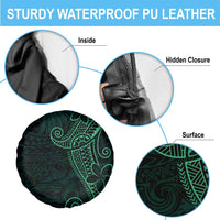 Black Green Polynesian Tribal Spare Tire Cover - Polynesian Pride