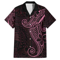 Black Pink Polynesian Tribal Family Matching Long Sleeve Bodycon Dress and Hawaiian Shirt LT9 Dad's Shirt - Short Sleeve Pink - Polynesian Pride