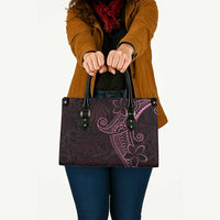 Black Pink Polynesian Tribal Leather Bag - Polynesian Pride