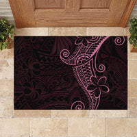 Black Pink Polynesian Tribal Rubber Doormat - Polynesian Pride