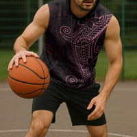 Black Pink Polynesian Tribal Sleeveless Hoodie - Polynesian Pride