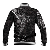 Black White Polynesian Tribal Baseball Jacket - Polynesian Pride