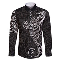 Black White Polynesian Tribal Family Matching Short Sleeve Bodycon Dress and Hawaiian Shirt - Polynesian Pride