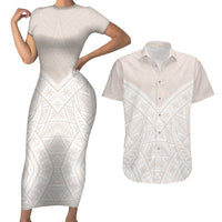 Lotu Tamaiti Tongan Polynesian Art Pattern Couples Matching Short Sleeve Bodycon Dress and Hawaiian Shirt Traditional Tribal Motifs - Polynesian Pride