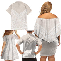 Lotu Tamaiti Tongan Polynesian Art Pattern Family Matching Off Shoulder Short Dress and Hawaiian Shirt Traditional Tribal Motifs LT9 - Polynesian Pride