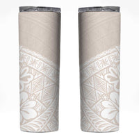 Lotu Tamaiti Tongan Polynesian Art Pattern Skinny Tumbler Traditional Tribal Motifs LT9 White - Polynesian Pride