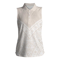 Lotu Tamaiti Tongan Polynesian Art Pattern Women Sleeveless Polo Shirt Traditional Tribal Motifs - Polynesian Pride