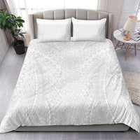 Lotu Tamaiti White Tongan Ngatu Bedding Set Polynesian Tribal Fonulei Pattern - Polynesian Pride