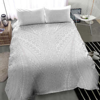 Lotu Tamaiti White Tongan Ngatu Bedding Set Polynesian Tribal Fonulei Pattern - Polynesian Pride