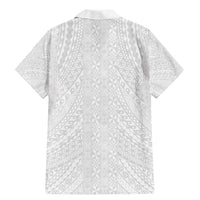 Lotu Tamaiti White Tongan Ngatu Family Matching Mermaid Dress and Hawaiian Shirt Polynesian Tribal Fonulei Pattern LT9 - Polynesian Pride