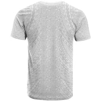 Lotu Tamaiti White Tongan Ngatu T Shirt Polynesian Tribal Fonulei Pattern - Polynesian Pride