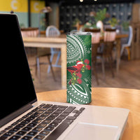 Christmas Hawaii with I'iwi Bird Skinny Tumbler Aloha Mele Kalikimaka - Green Art LT9 - Polynesian Pride