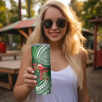 Christmas Hawaii with I'iwi Bird Skinny Tumbler Aloha Mele Kalikimaka - Green Art LT9 - Polynesian Pride