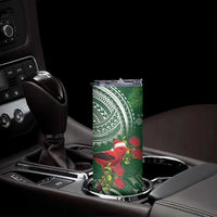 Christmas Hawaii with I'iwi Bird Skinny Tumbler Aloha Mele Kalikimaka - Green Art LT9 - Polynesian Pride