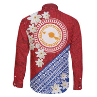 French Polynesia Family Matching Summer Maxi Dress and Hawaiian Shirt Tahitian Tiare Flowers Tribal LT9 - Polynesian Pride