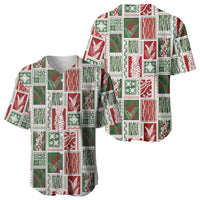 Mele Kalikimaka Hawaiian Quilt and Lei Patchwork Baseball Jersey - Polynesian Pride
