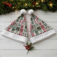 Mele Kalikimaka Hawaiian Quilt and Lei Patchwork Christmas Santa Hat - Polynesian Pride