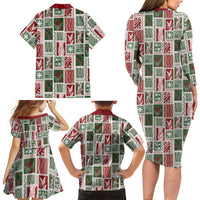 Mele Kalikimaka Hawaiian Quilt and Lei Patchwork Family Matching Long Sleeve Bodycon Dress and Hawaiian Shirt LT9 - Polynesian Pride