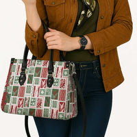 Mele Kalikimaka Hawaiian Quilt and Lei Patchwork Leather Bag - Polynesian Pride