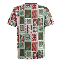 Mele Kalikimaka Hawaiian Quilt and Lei Patchwork Rugby Jersey - Polynesian Pride