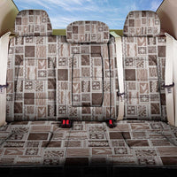 Vintage Aloha Block Quilt Back Car Seat Cover Beige Inspired Lei Motifs - Polynesian Pride