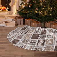 Vintage Aloha Block Quilt Tree Skirt Beige Inspired Lei Motifs - Polynesian Pride