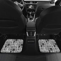 Vintage Aloha Block Quilt Car Mats Black Inspired Lei Motifs LT9 Set 2pcs - Back Black - Polynesian Pride