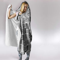 Vintage Aloha Block Quilt Hooded Blanket Black Inspired Lei Motifs - Polynesian Pride