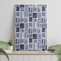 Vintage Aloha Block Quilt Canvas Wall Art Blue Inspired Lei Motifs LT9 - Polynesian Pride
