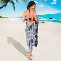 Vintage Aloha Block Quilt Sarong Blue Inspired Lei Motifs - Polynesian Pride