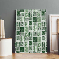 Vintage Aloha Block Quilt Canvas Wall Art Green Inspired Lei Motifs LT9 - Polynesian Pride