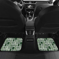 Vintage Aloha Block Quilt Car Mats Green Inspired Lei Motifs - Polynesian Pride