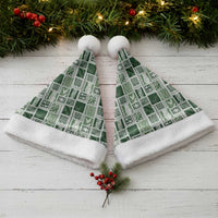 Vintage Aloha Block Quilt Christmas Santa Hat Green Inspired Lei Motifs - Polynesian Pride