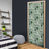 Vintage Aloha Block Quilt Door Cover Green Inspired Lei Motifs - Polynesian Pride