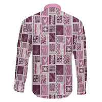 Vintage Aloha Block Quilt Family Matching Summer Maxi Dress and Hawaiian Shirt Pink Inspired Lei Motifs LT9 - Polynesian Pride