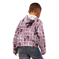 Vintage Aloha Block Quilt Kid Hoodie Pink Inspired Lei Motifs LT9 - Polynesian Pride