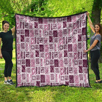Vintage Aloha Block Quilt Quilt Pink Inspired Lei Motifs - Polynesian Pride