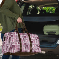 Vintage Aloha Block Quilt Travel Bag Pink Inspired Lei Motifs - Polynesian Pride