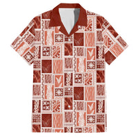 Vintage Aloha Block Quilt Family Matching Long Sleeve Bodycon Dress and Hawaiian Shirt Red Inspired Lei Motifs LT9 Dad's Shirt - Short Sleeve Red - Polynesian Pride