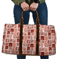 Vintage Aloha Block Quilt Travel Bag Red Inspired Lei Motifs - Polynesian Pride