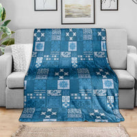 Vintage Hawaiian Quilting Patterns Blanket Blue Style Tribal Fabric Patchwork - Polynesian Pride