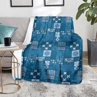 Vintage Hawaiian Quilting Patterns Blanket Blue Style Tribal Fabric Patchwork - Polynesian Pride